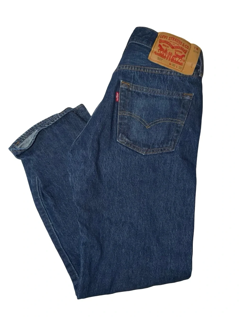Levi’s 501 Jeans W30 L30 Dark Wash Blue Straight Leg Button Fly 100% Cotton